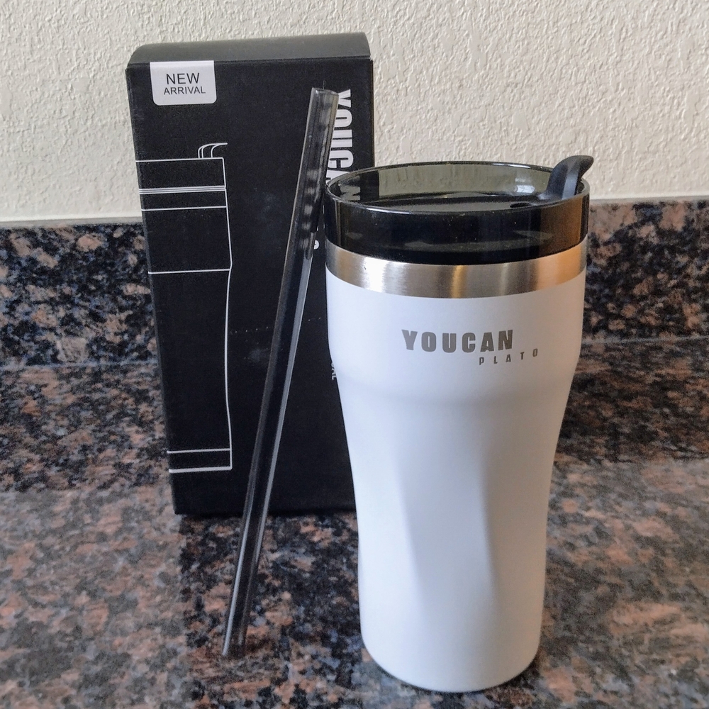 Youcan Plato White Travel Mug With Lid